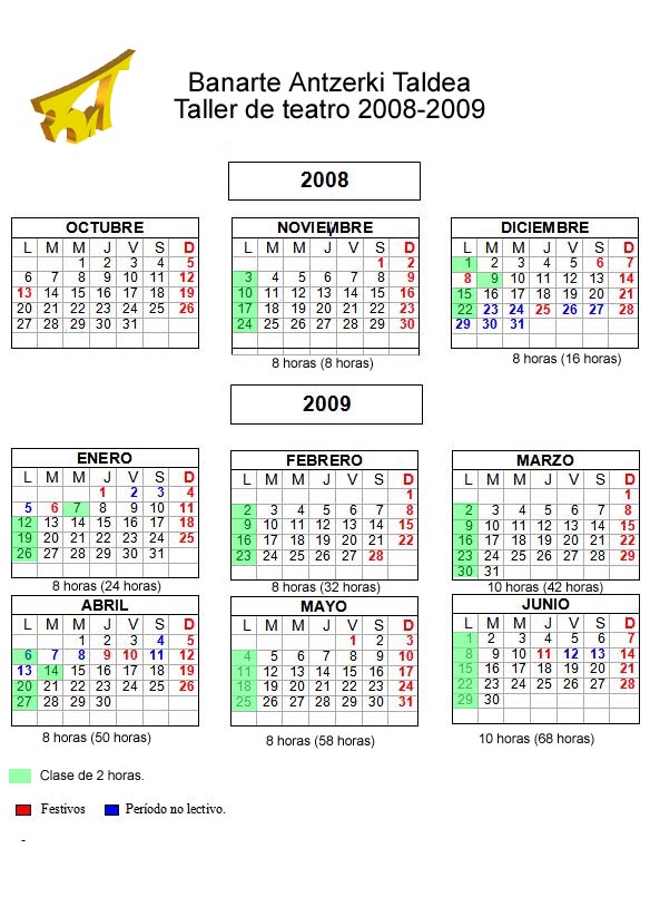 Calendario curso